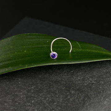 Amethyst Dot Nose Pin